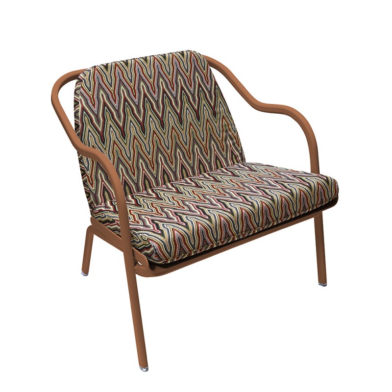 Fauteuil bas confort terracotta