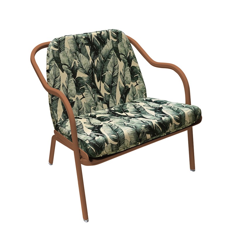 Fauteuil bas confort terracotta