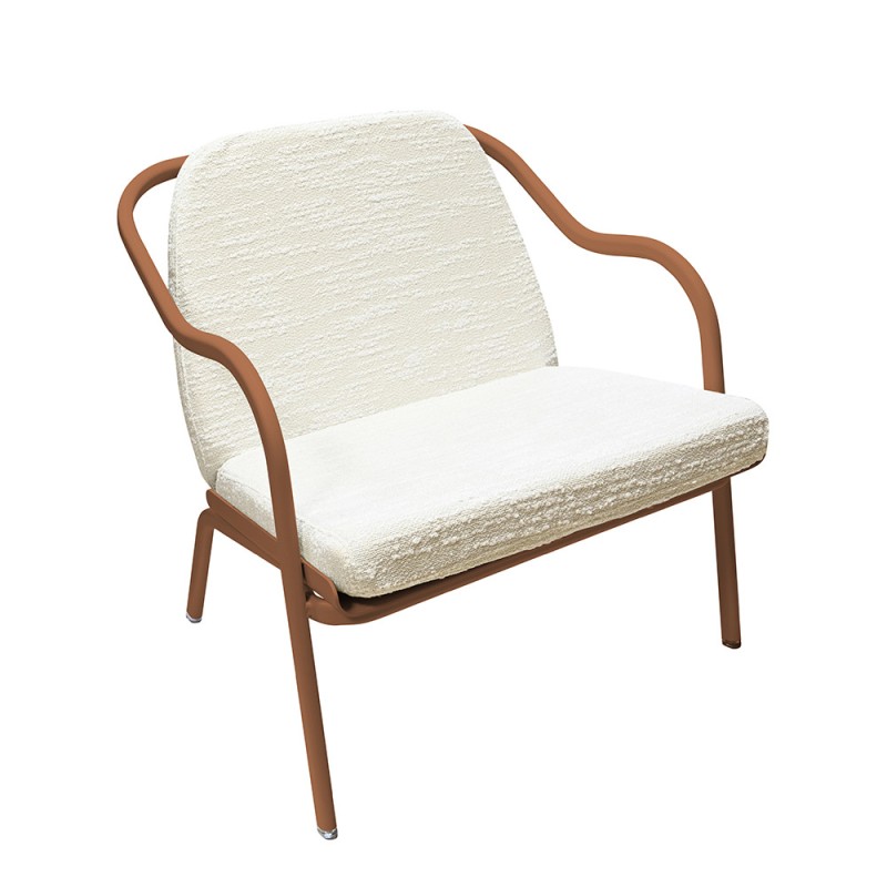 Fauteuil bas confort terracotta
