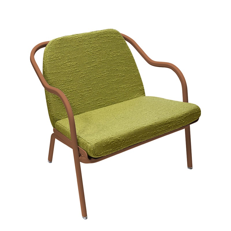 Fauteuil bas confort terracotta