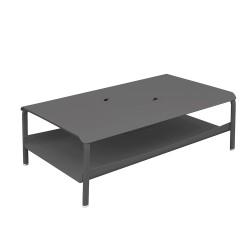 Table basse grand format avec bacs anthracite