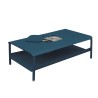 Table basse grand format avec bacs bleu pétrole