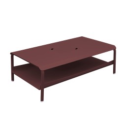 Table basse grand format avec bacs bordeaux