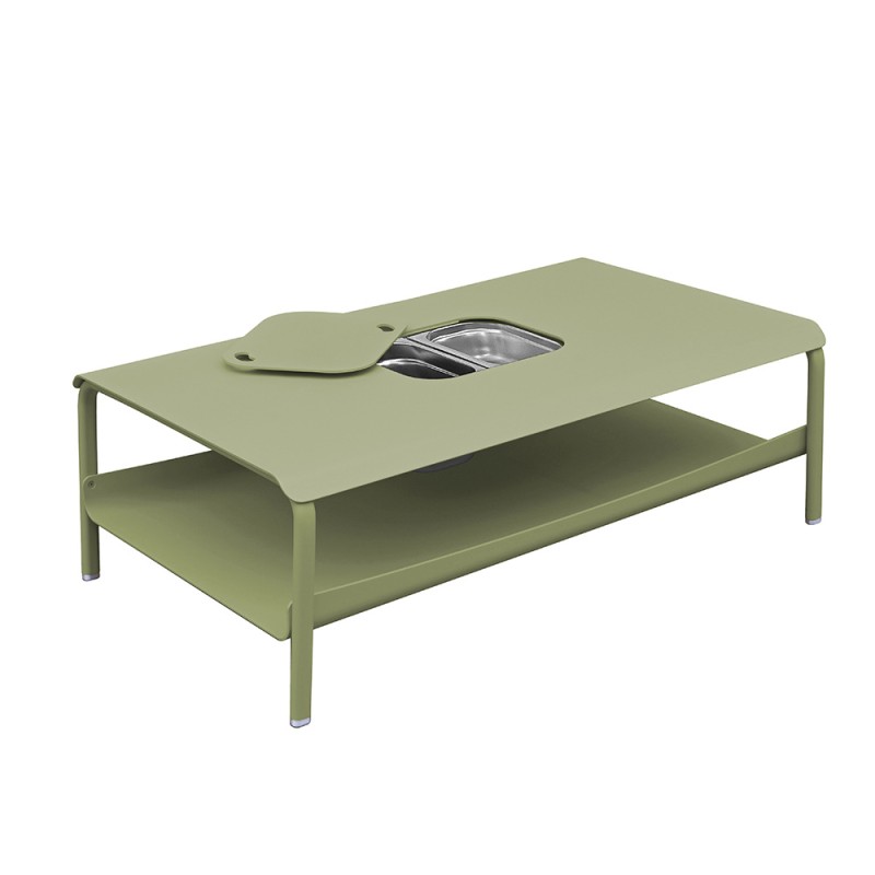 Table basse grand format avec bacs olivier