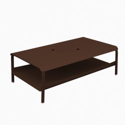 Table basse grand format avec bacs rouille
