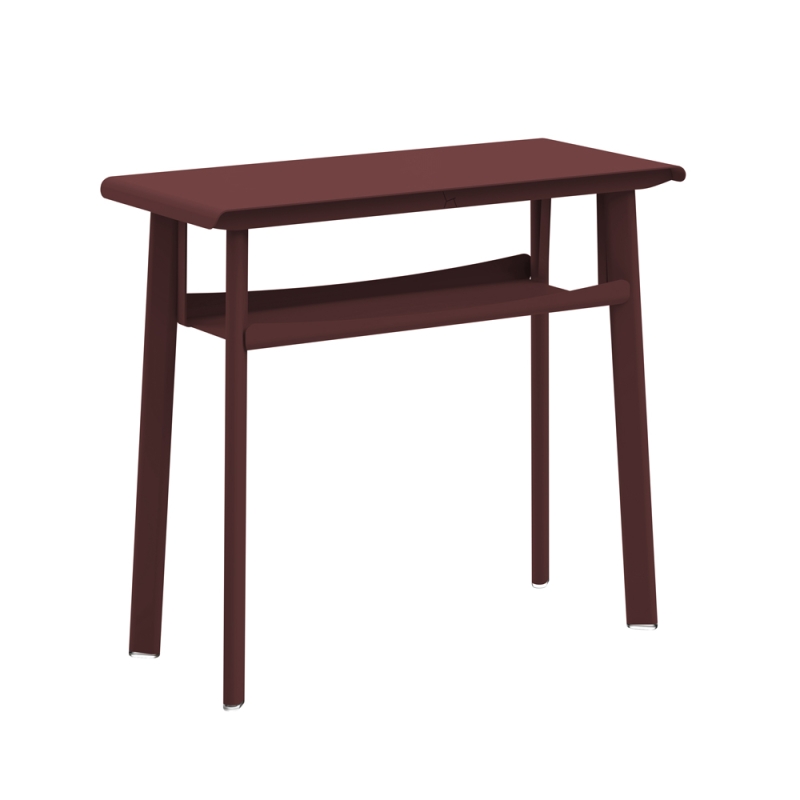 Console avec étagère bordeaux
